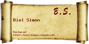 Biel Simon névjegykártya